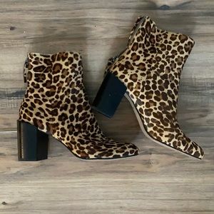 Dolce Vita cow hair leopard print booties